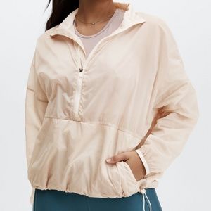 New Fabletics Trail Dust Ash Cropped Half Zip Jacket Size L